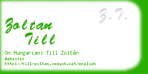 zoltan till business card